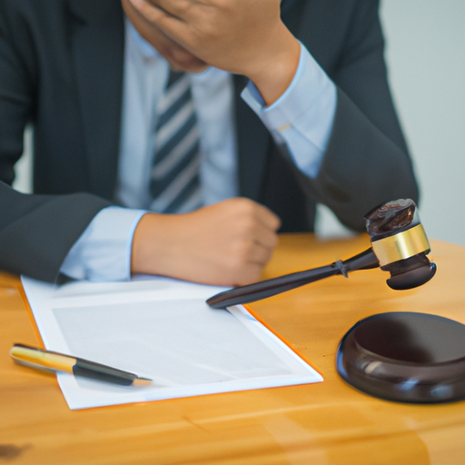 תמונה של מעסיק העומד בפני השלכות משפטיות, כגון תשלום קנסות או השתתפות בדיון בבית המשפט.